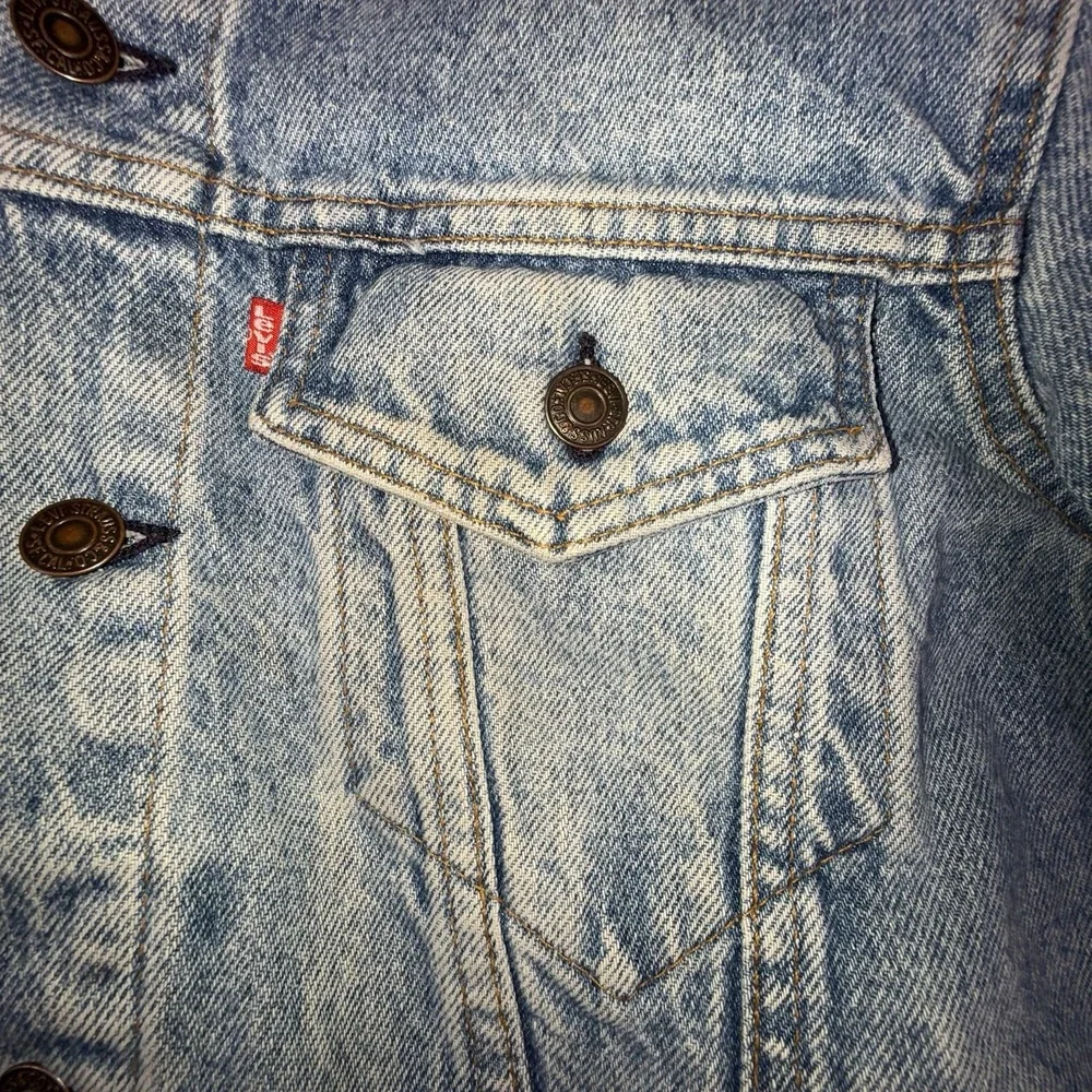 Levis Denim Jean Jacket‎ Trucker Mens Large 42R Made In USA Vintage 70506